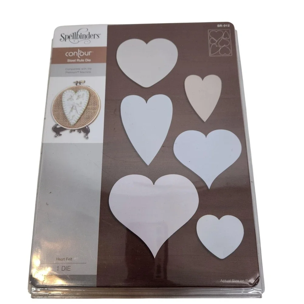 Spellbinders Contour Heart Felt Steel Rule Cutting Die Hearts SR-012 Felt Craft